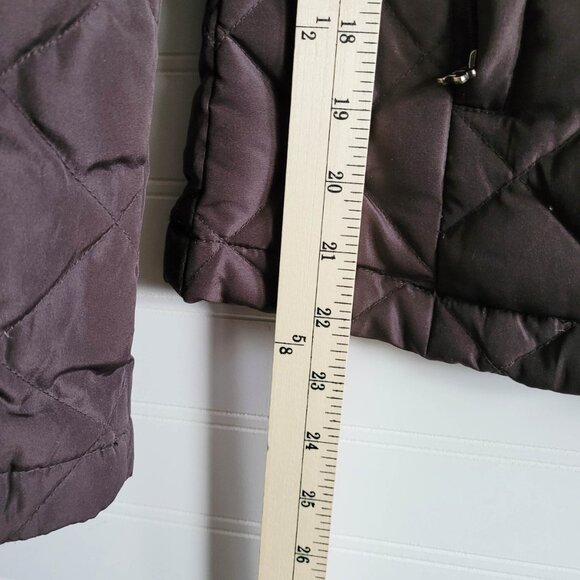 Kenneth Cole Reaction Quilted Jacket Small Brown Feather Down Puffer Lightweight - Picture 6 of 10